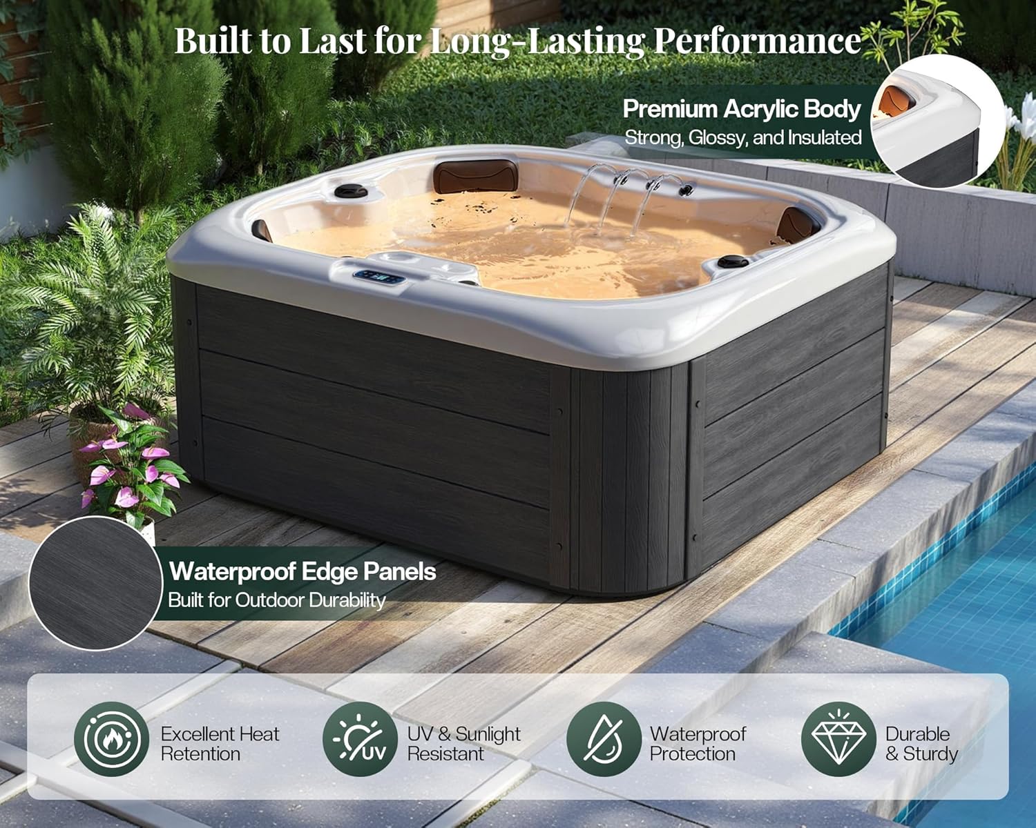 Jocisland 4 person hot tub review,Jocisland hot tub worth buying,plug and play hot tub review,Jocisland hot tub pros cons,best 4 person hot tub 110v,Jocisland spa LED waterfall review performance testing and real-world results