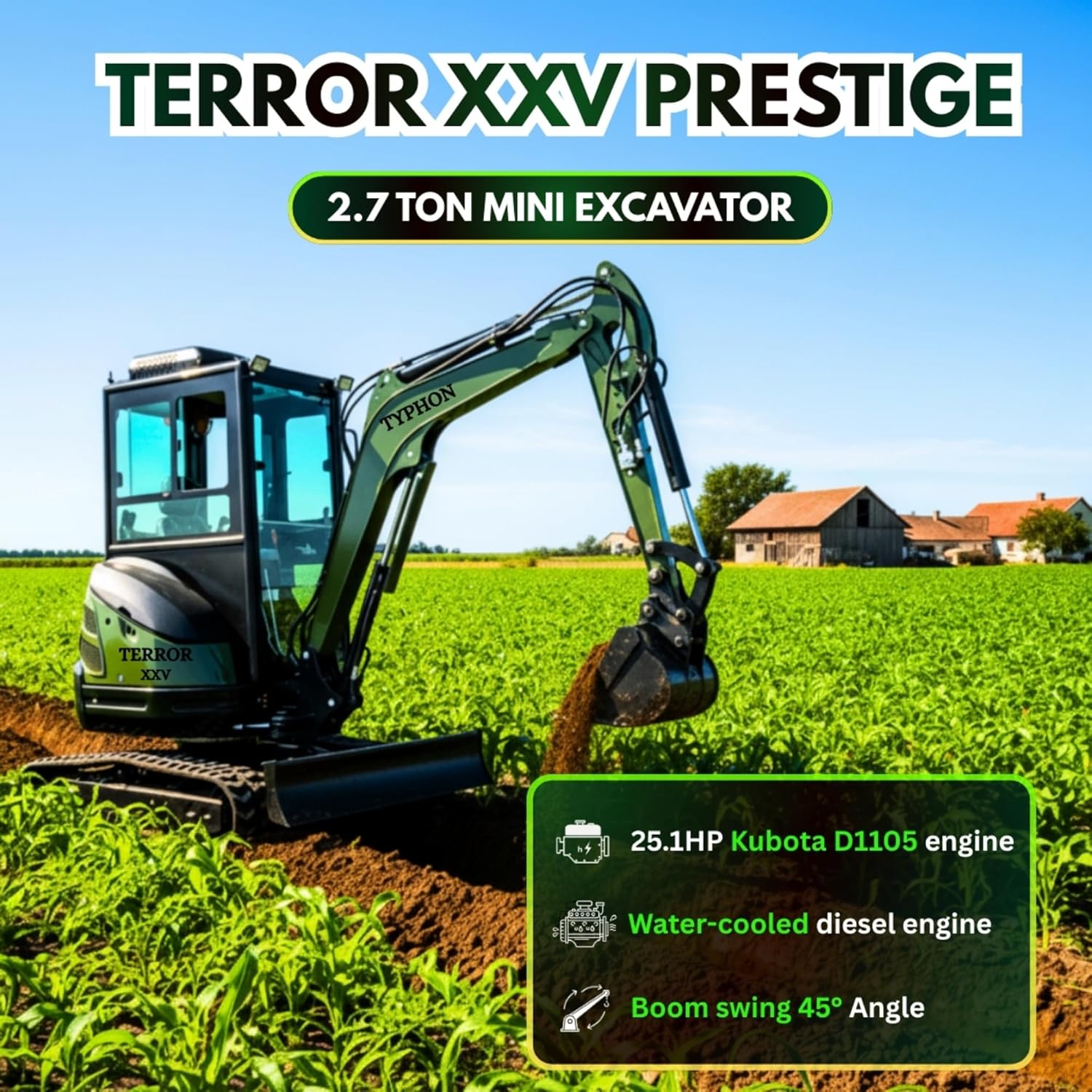 Step-by-step guide for TYPHON TERROR XXV mini excavator review,should I buy TYPHON TERROR XXV,TYPHON TERROR XXV vs Kubota,2.7 ton mini excavator pros cons,TYPHON mini excavator worth buying,best compact excavator with AC - complete tutorial