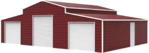 Image 1 of large metal storage shed