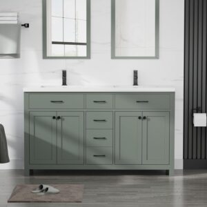 Image 1 of LUCKWIND 60 modern bathroom vanity review